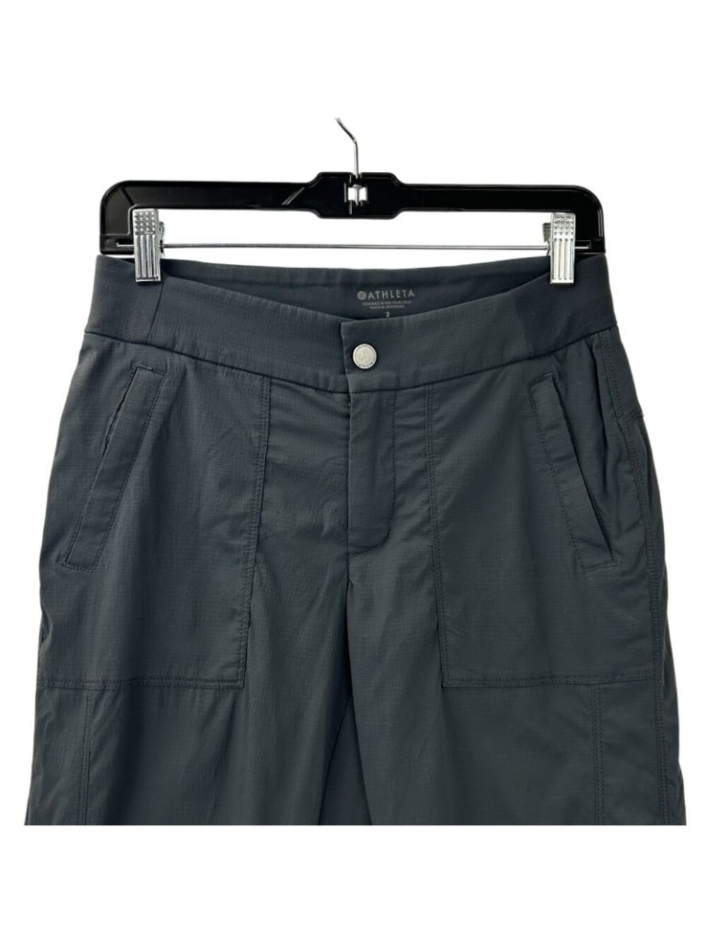 Athleta Trekkie North Jogger Pants Women’s 2 Gray Charcoal Zip Pockets Athletic - Picture 11 of 13